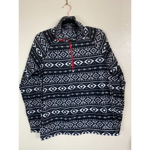 Eddie Bauer Quarter Zip Pullover Fleece Nordic Sweater Womens Size Large Aztec - Picture 13 of 14